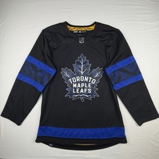 Adidas Toronto Maple Leafs NHL Jersey Mens 44 Black Blue Primegreen Hockey