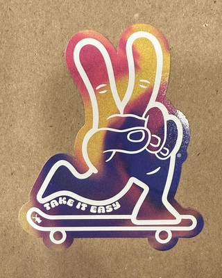 *NEW* Dutch Bros Sticker MARCH 2025 Peace Sign Skateboard Take It Easy