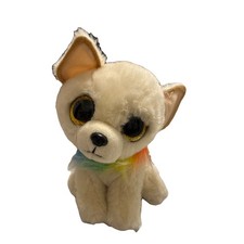 Ty Beanie Boos Chewey Plush Chihuahua Dog with Rainbow Collar. No TY Tag