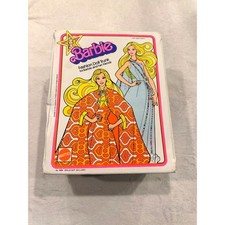 Vintage 1976 Barbie Fashion Doll Trunk Mattel No 1004 Vinyl Case White Orange