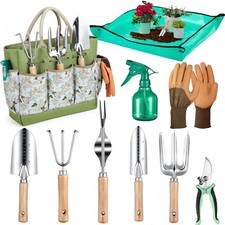 10Piece Heavy Duty Garden Tool Set, RustProof Stainless Steel, Ergonomic