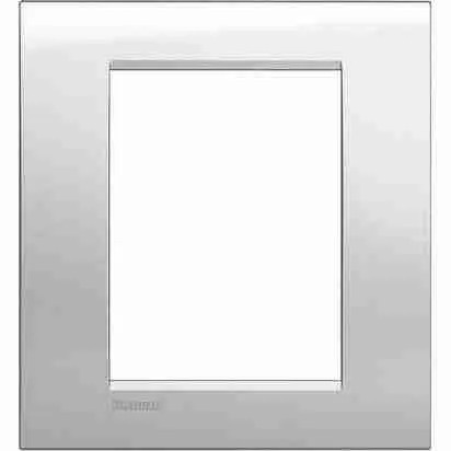 Placca 6 Posti BTicino LNA4826GL Livinglight Quadra Argento Lunare
