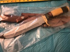 16" Hand Forged Bowie Knife With Leather Sheath