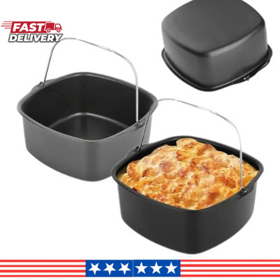Air Fryer Non Stick Cake Baking Tray Basket Kitchen Accessory