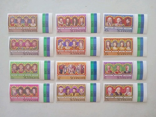 FRANCOBOLLI St. Vincent - Re e Regine MNH, set di 12