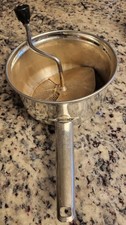 Vintage Original Foley Food Mill 2qt Stainless Steel, Crank Black Knob ~ USA
