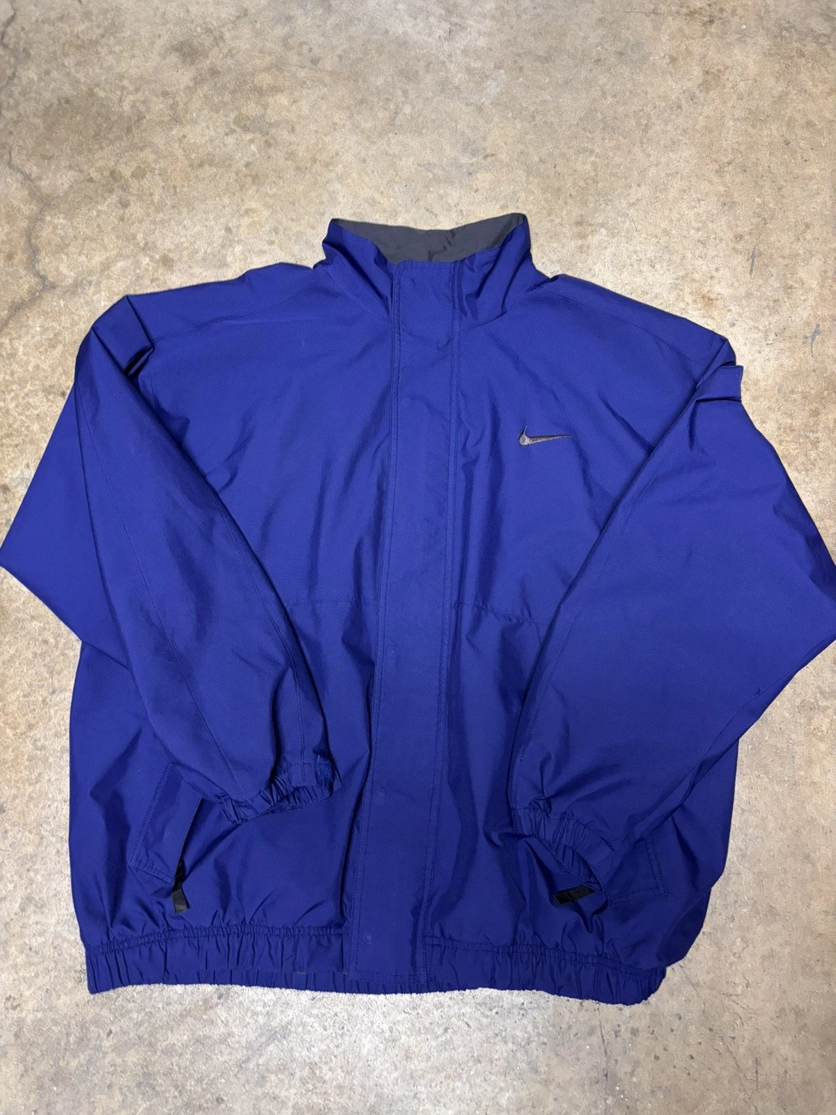 Vintage Nike Golf Jacket Mens L Blue Vented Storm Fit Windbreaker Coat Zip Up