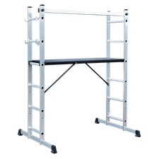 Sealey 4 Way Scaffold Ladder Aluminium 150kg Capacity 2.7m Height ASCL2