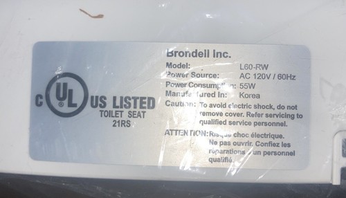 Brondell L60-EW LumaWarm Elongated Toilet Seat - White - Picture 10 of 11