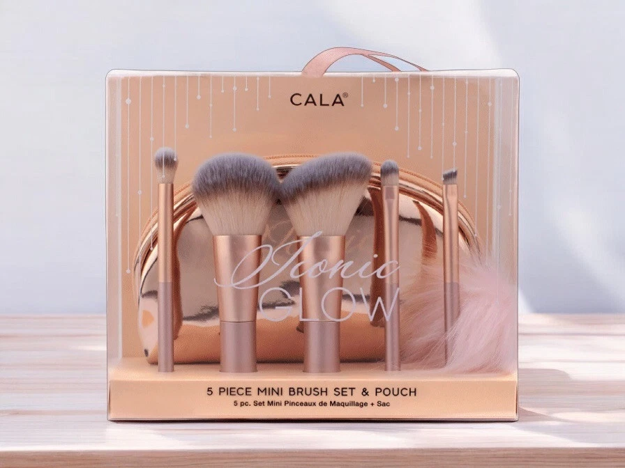 Juego de mini brochas de maquillaje CALA 5 piezas y bolsa - brillo icónico nuevo en caja Foto 3 de 3