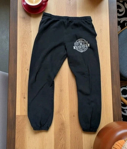 Vintage Nutmeg Mills Team NFL Collection Jogger Sweatpants Raiders Size L Usa