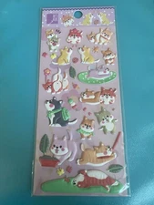 NIP Sealed Kawaii Puffy Corgi Sticker Sheet