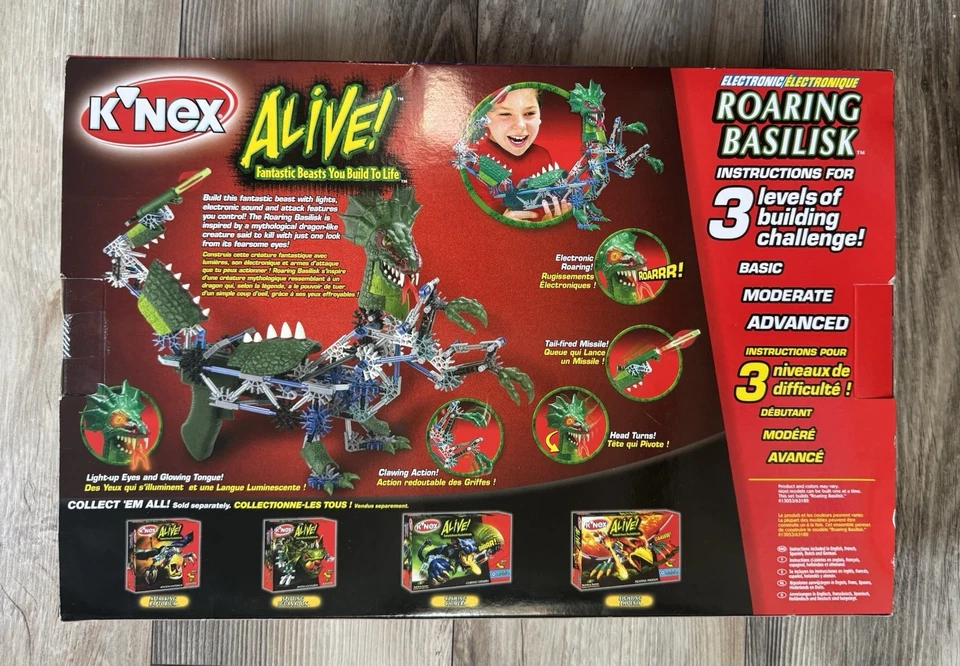 K’NEX Alive Roaring Basilisk Fantastic Beasts luzes e som construídos para a vida NOVO!! - Imagem 4 de 4