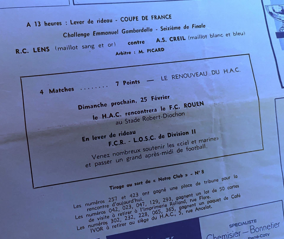 FOOTBALL COUPE DE FRANCE 1973 PROGRAMME MATCH LILLE POITIERS 1-1 AU HAVRE RARE - Photo 4/4
