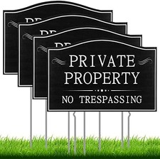 Private Property No Trespassing Signs with Stakes