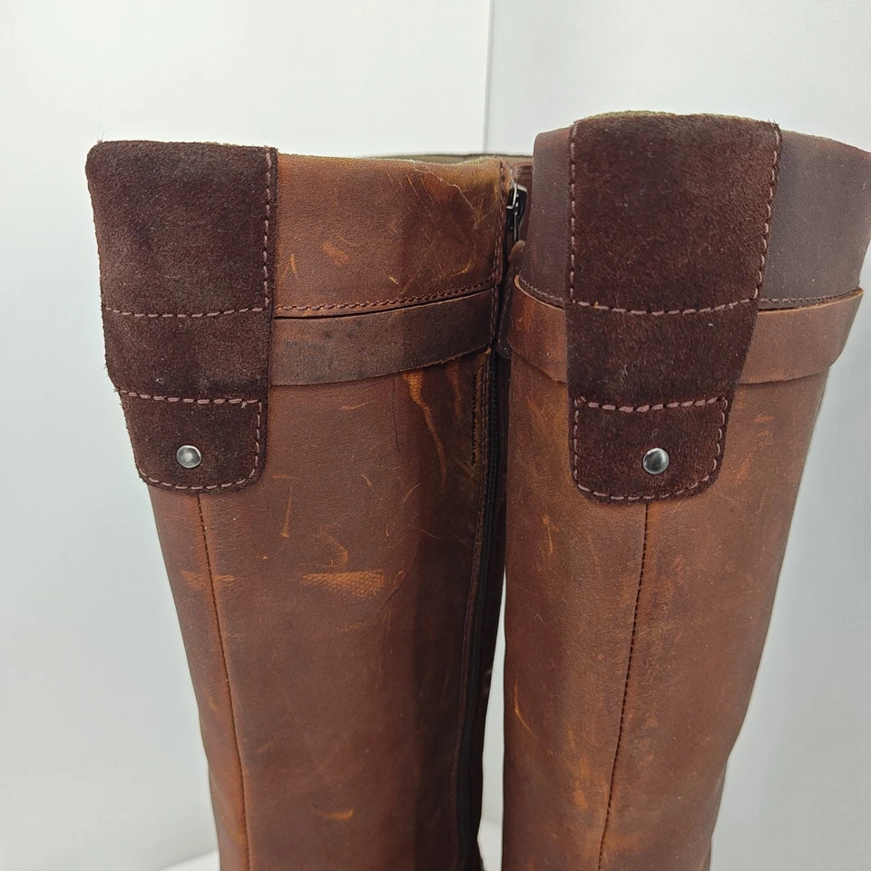 Botas Eddie Bauer Trace de Cuero Marrón Natural Talla 10 Impermeables Cremallera Lateral Foto 3 de 4