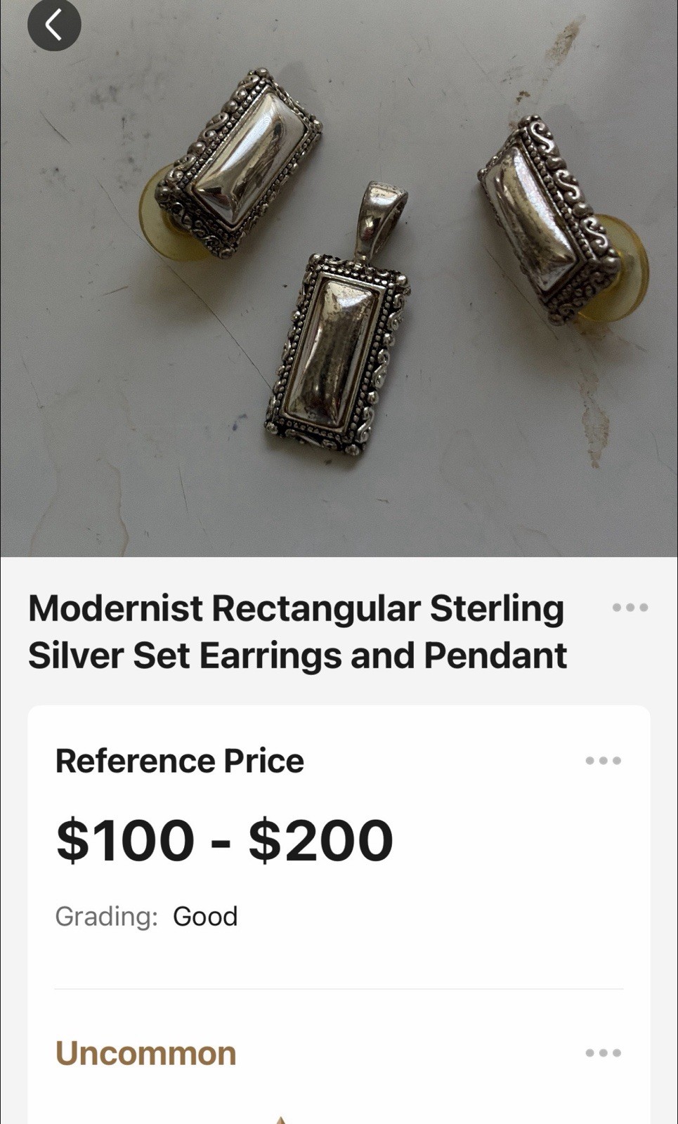 Modernist Rectangular Sterling Silver 925 Earring… - image 1