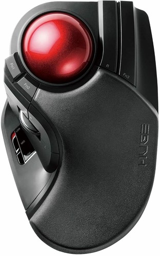 Elecom Trackball Mouse Wireless Large Ball 8 Button Tilt Function Black