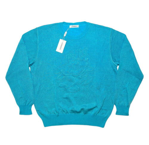 NWT Iceberg Italy Felix The Cat Sweater Rayon Teal Rare Large Deadstock