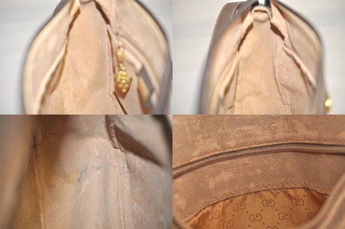 Authentic GUCCI Web Sherry Line Shoulder Bag GG PVC Leather Brown Junk 4997M - Foto 7 di 10