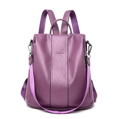 Echtleder Damen weicher Rucksack Damen Anti-Diebstahl Schultertasche Reise Arbeit - Bild 25 von 30