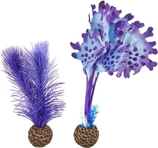 Oase Biorb Plant small 10" Sea Kelp SET purple Weighted plastic aquarium decor