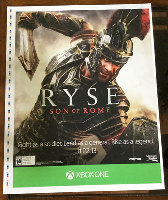 RARE OOP UNCUT Ryse Son of Rome XBOX ONE Promo Store Poster Thick Card Embossed