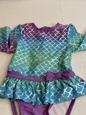 Cat  Jack 12 mo Rash Guard Swim Suit Mermaid Ruffle RainBow Colors