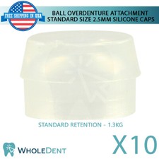 10x Standard Silicone Cap  2.5mm Ball Attachment Abut ment Dental Im plant