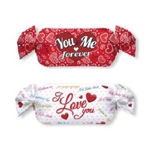 Cuscino a Caramella romantico I Love You -You e Me Forever