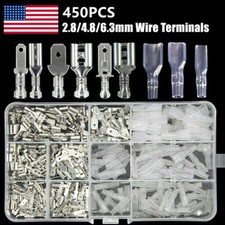 450pc Assorted Insulated Electrical Wire Terminal Crimp Connectors Spade Set Kit