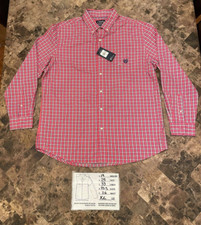 NWT Chaps Lead Table Red White Yellow Blue Plaid Long Sleeve Pocket Button Shirt