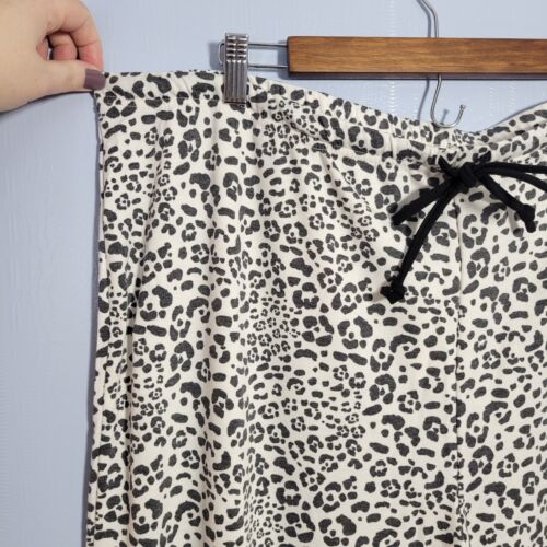 Como Blu Woman 2X Black White Animal Print Drawstring Lounge Pajama Pants - Picture 2 of 10