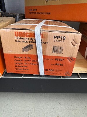 Unicatch GSW 16- 3/4'' Wide Crown Staples   16 Gauge Galvanized 10M