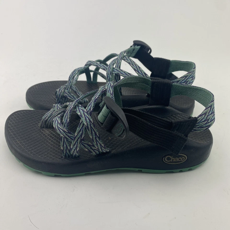 Sandalias planas con tiras con hebilla para mujer Chaco J105490 talla US 6 púrpura verde azulado Foto 3 de 4