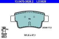 ATE 13.0470-3828.2 Bremsbelagsatz, Scheibenbremse FüR Abarth Fiat