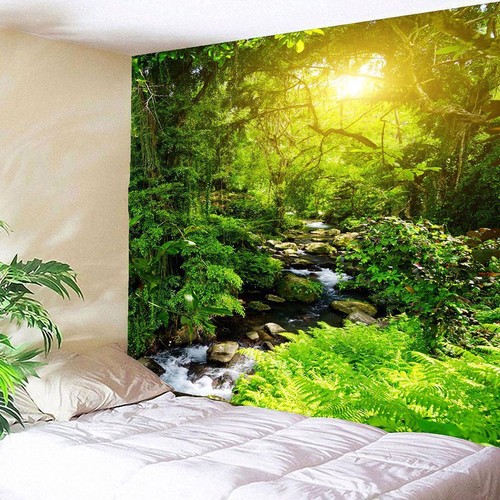 3D Waterproof Tapestry,Landscape Series Forest Sunlight Decoration 150x130cm #5 - Picture 4 of 10