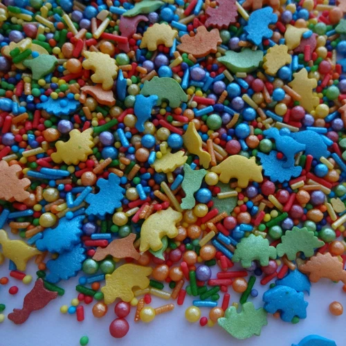 Dinosaur Sprinkle Mix Edible Cupcake Cake Toppers Decorations Birthday Rainbow