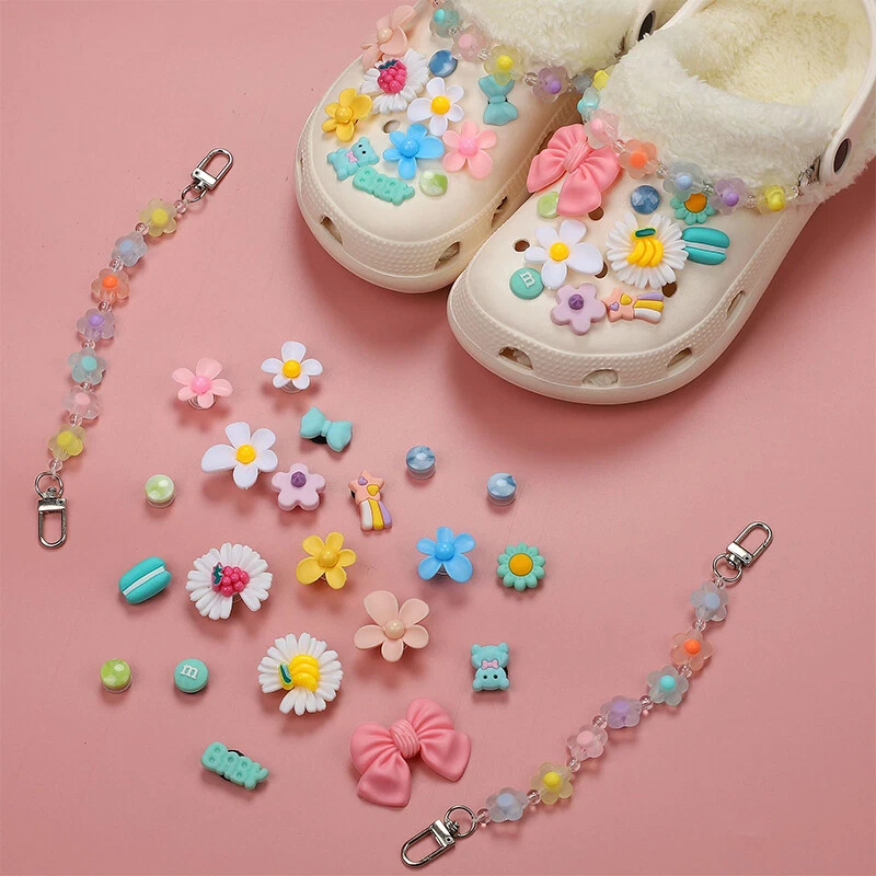 Cute Jelly Chain Croc Charms Designer DIY Shoes Accessories Clogs Buckle  Gift``i