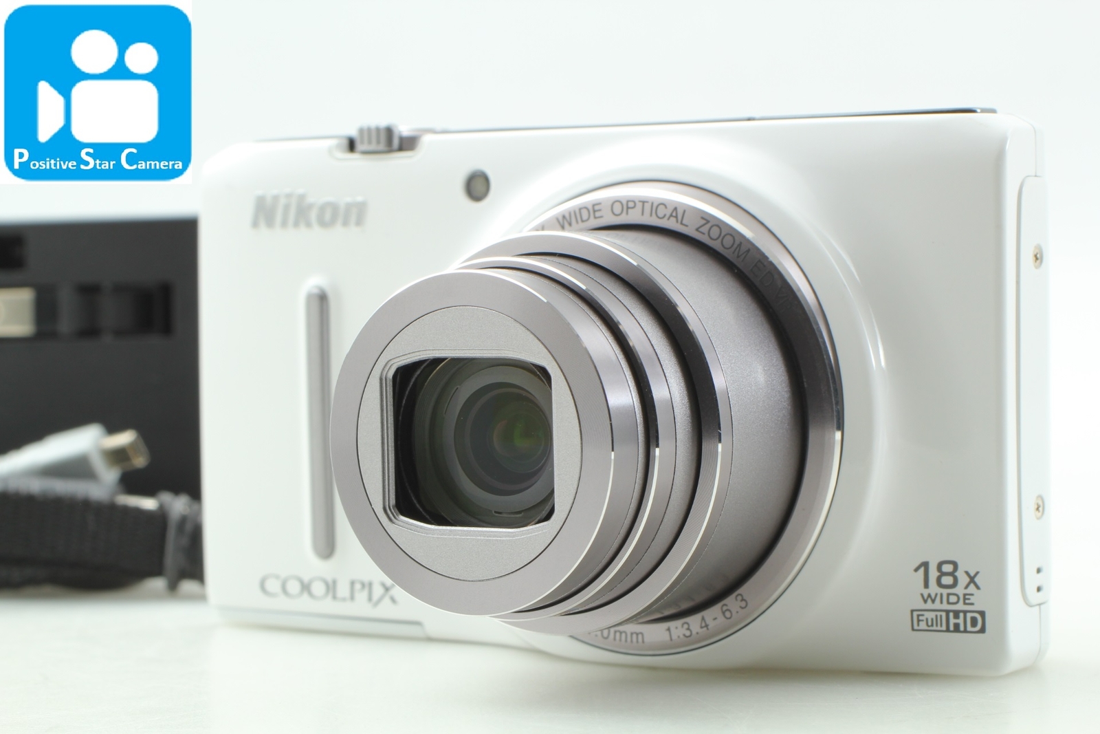 🎦👀[MINT] Nikon Coolpix S9400 White  18.1MP Compact Digital Camera From JAPAN