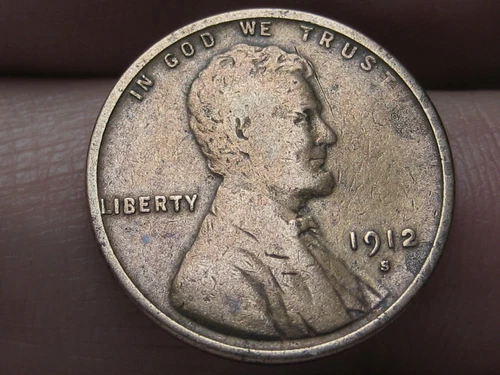 1912 S Lincoln Cent Wheat Penny- San Francisco, VG/Fine Details
