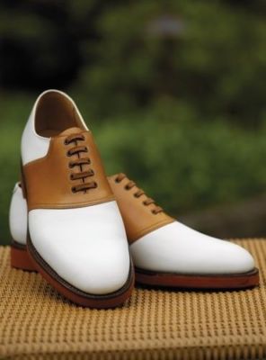 Herren Handarbeit Schuhe Smoking zweifarbig hellbraun & weiß Leder formelles Kleid Freizeit Stiefel
