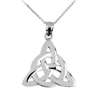 .925 Sterling Silver Celtic Trinity Pendant Necklace