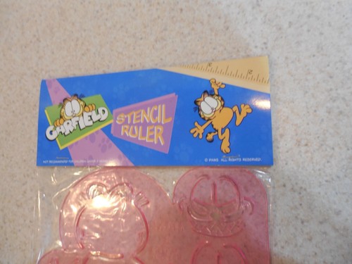 Vintage 90s PAWS Garfield the Cat Odie Dog 3 dif Stencils Play By Play package - Picture 9 of 10