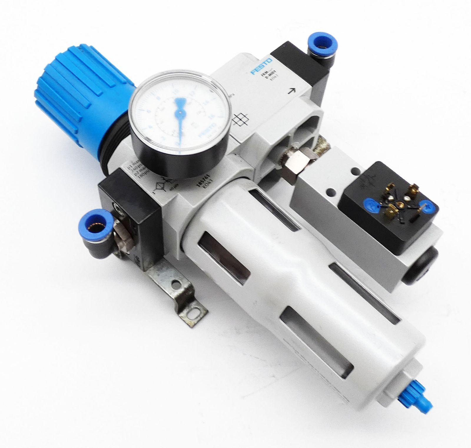 Festo 185761 Maintenance Unit: LFR-D-MIDI + FRM-...-D-MIDI + PEV-1/4-B-0D -used-