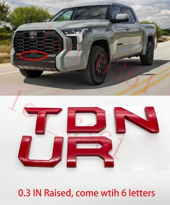 Gloss Red ABS Emblem Fit TOYOTA 2022 2023 TUNDRA Front Grill Letters
