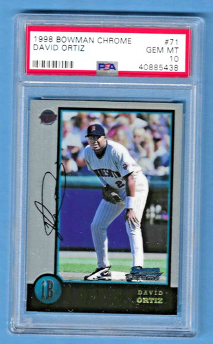 1998 Bowman Chrome David Ortiz Twins #71 Rookie PSA 10 #40885438 HOF 2022
