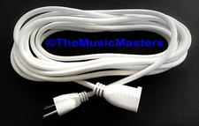 10' Electric AC Extension Cord 16 AWG 13A UL 3 Wire Electrical Power Cable White