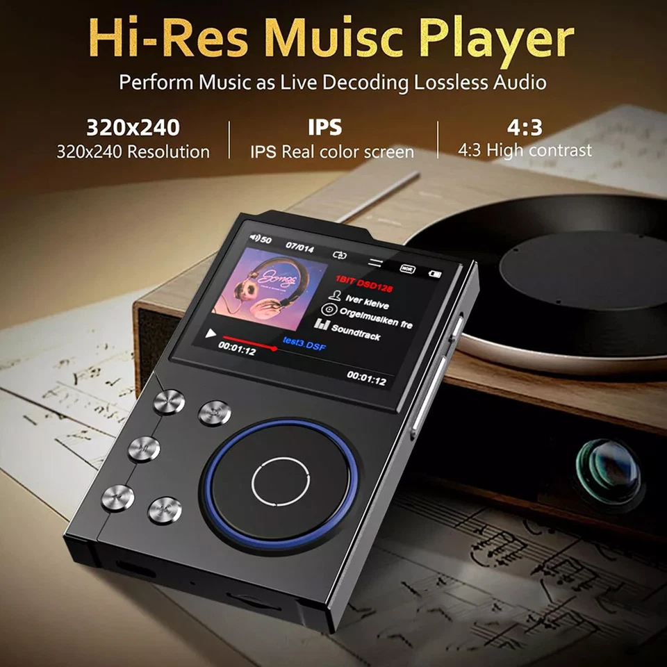 Digital HiFi MP3 Player With Bluetooth 5.3 Lossless DSD 256GB High Sound QualizX - Image 3 of 4