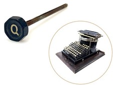 Yost No.1 Typewriter Black Q Key Antique Schreibmaschine Part Vtg Keytop thumbnail